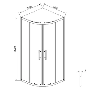 Душевой уголок Timo T45 100x100 см золото матовое